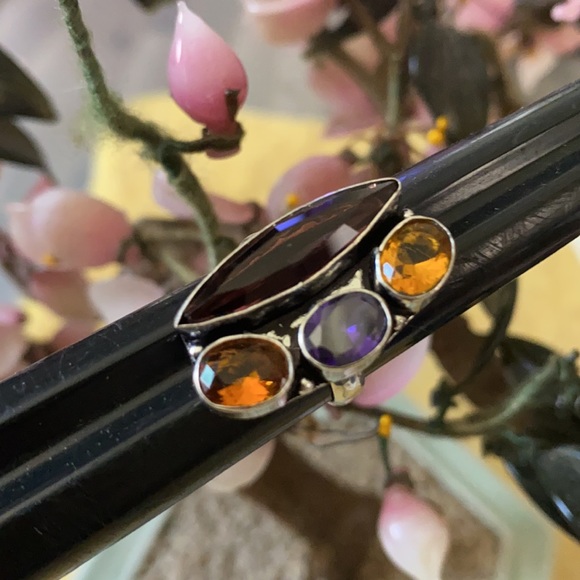 Vintage 925 multi stone ring